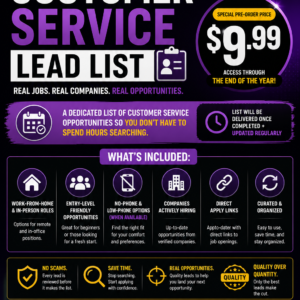 📞 CUSTOMER SERVICE LEAD LIST — PRE-ORDER NOW OPEN 📞