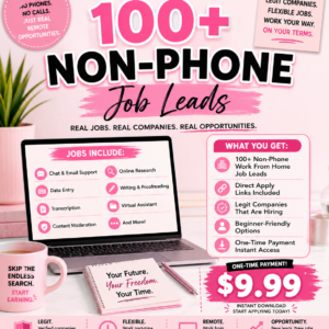 💻 100 NON-PHONE WORK FROM HOME JOB LEADS