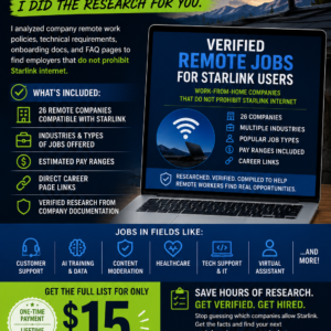 Verified Remote Jobs for Starlink Users